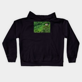 bamboo hut in the mountain Kids Hoodie